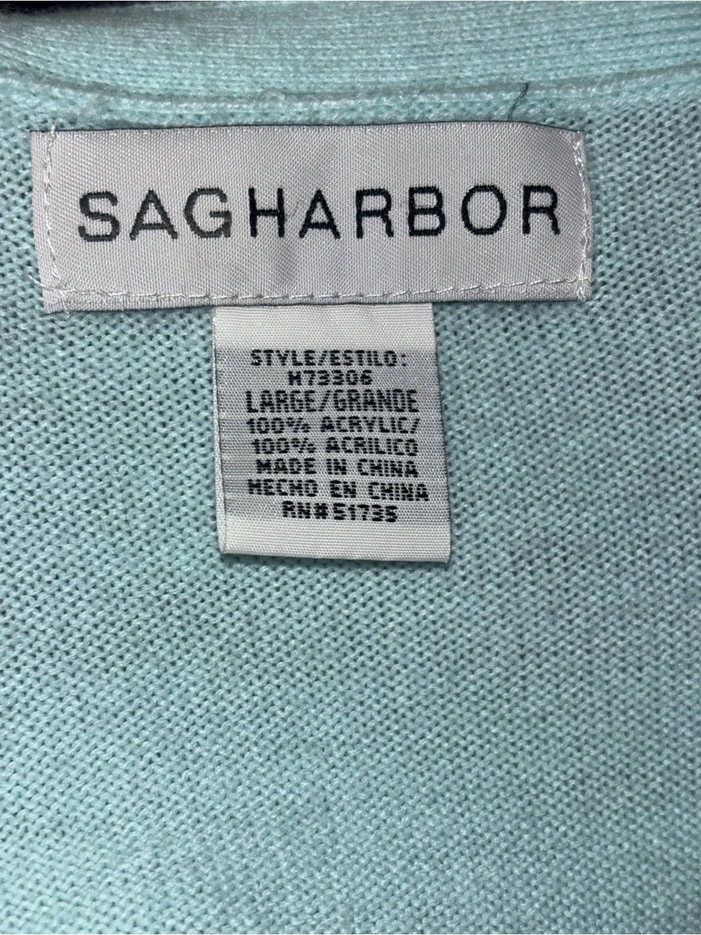 SAG HARBOR Teal Cardigan and Top Shell Sweater Combo with closure - Picture 6 of 6